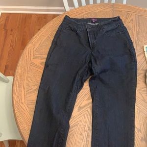 Slimming NYDJ dark wash cigarette jeans high waist